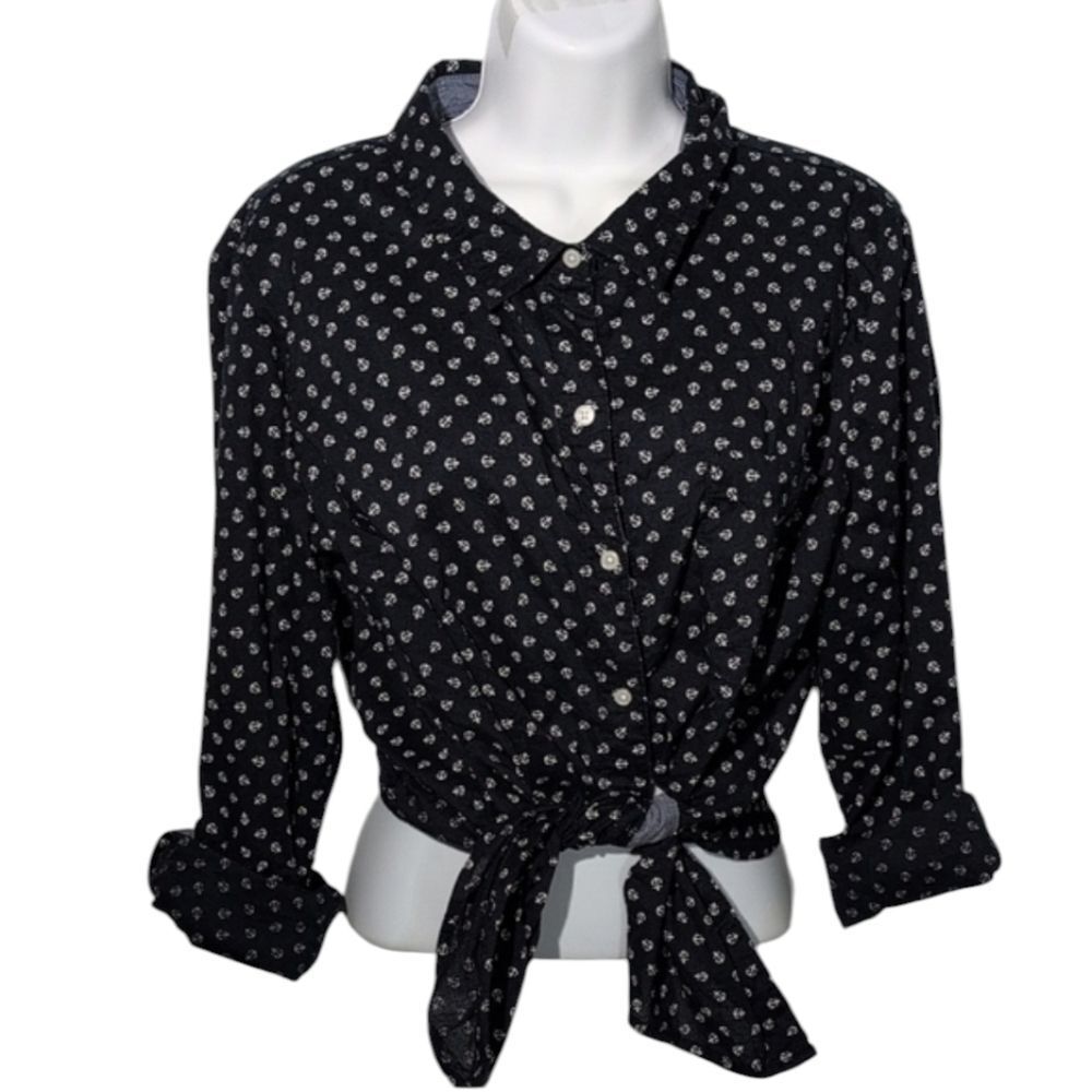 Tommy Hilfiger Black and White Button Down Shirt